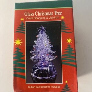 Light Up Frosted Acrylic Christmas Tree Holiday Ornament Decor